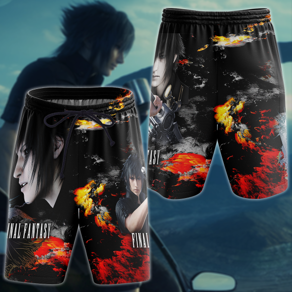 Final Fantasy XV Noctis Video Game 3D All Over Print T-shirt Tank Top Zip Hoodie Pullover Hoodie Hawaiian Shirt Beach Shorts Jogger Beach Shorts S