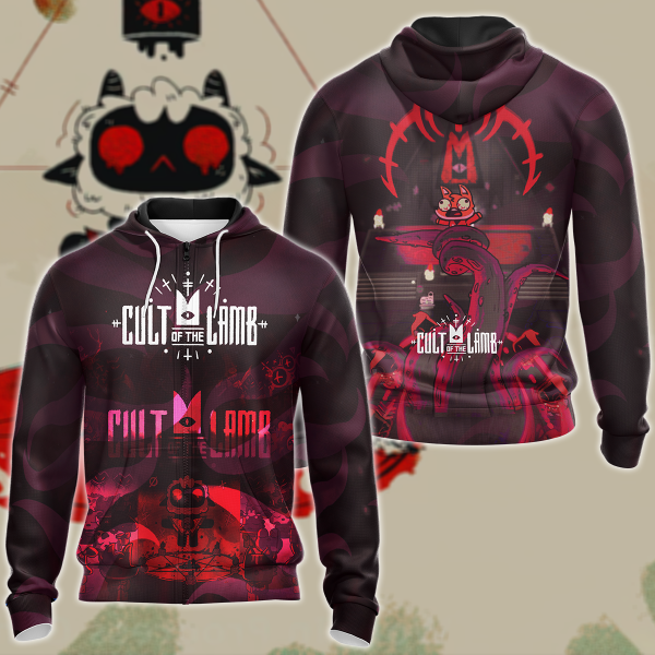 Cult of the Lamb Video Game 3D All Over Print T-shirt Tank Top Zip Hoodie Pullover Hoodie Hawaiian Shirt Beach Shorts Jogger Zip Hoodie S