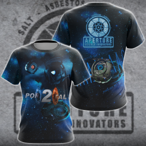 Portal 2 Video Game 3D All Over Print T-shirt Tank Top Zip Hoodie Pullover Hoodie Hawaiian Shirt Beach Shorts Jogger T-shirt S