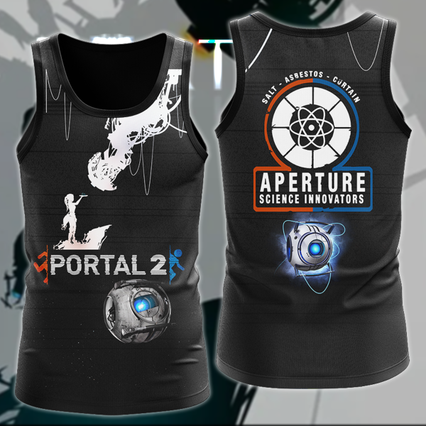 Portal 2 Video Game 3D All Over Print T-shirt Tank Top Zip Hoodie Pullover Hoodie Hawaiian Shirt Beach Shorts Jogger Tank Top S