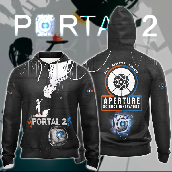 Portal 2 Video Game 3D All Over Print T-shirt Tank Top Zip Hoodie Pullover Hoodie Hawaiian Shirt Beach Shorts Jogger Zip Hoodie S