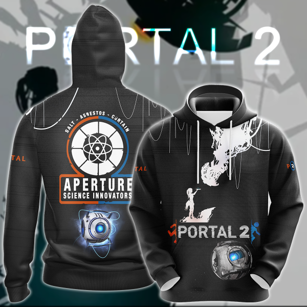 Portal 2 Video Game 3D All Over Print T-shirt Tank Top Zip Hoodie Pullover Hoodie Hawaiian Shirt Beach Shorts Jogger Hoodie S