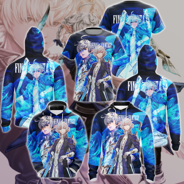 Final Fantasy XIV Alphinaud Video Game 3D All Over Print T-shirt Tank Top Zip Hoodie Pullover Hoodie Hawaiian Shirt Beach Shorts Jogger