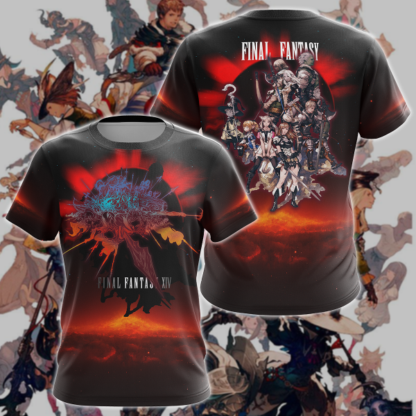 Final Fantasy XIV Video Game 3D All Over Print T-shirt Tank Top Zip Hoodie Pullover Hoodie Hawaiian Shirt Beach Shorts Jogger T-shirt S