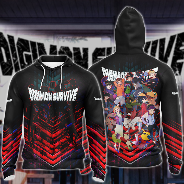 Digimon Survive Video Game 3D All Over Print T-shirt Tank Top Zip Hoodie Pullover Hoodie Hawaiian Shirt Beach Shorts Jogger Zip Hoodie S