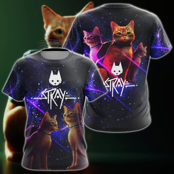 Stray Video Game 3D All Over Print T-shirt Tank Top Zip Hoodie Pullover Hoodie Hawaiian Shirt Beach Shorts Jogger T-shirt S