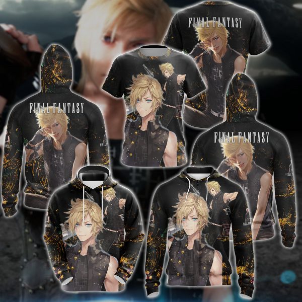 Final Fantasy XV Prompto Argentum Video Game 3D All Over Print T-shirt Tank Top Zip Hoodie Pullover Hoodie Hawaiian Shirt Beach Shorts Jogger