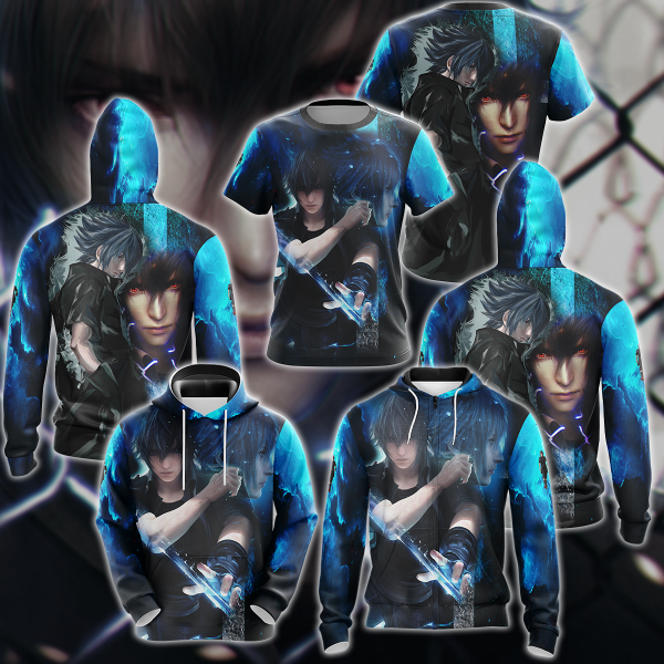 Final Fantasy XV Noctis Lucis Video Game 3D All Over Print T-shirt Tank Top Zip Hoodie Pullover Hoodie Hawaiian Shirt Beach Shorts Jogger