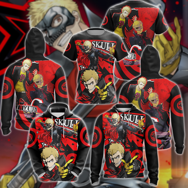 Persona 5 Strikers Ryuji Sakamoto Video Game 3D All Over Print T-shirt Tank Top Zip Hoodie Pullover Hoodie Hawaiian Shirt Beach Shorts Jogger