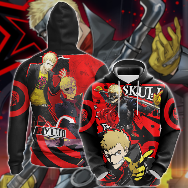 Persona 5 Strikers Ryuji Sakamoto Video Game 3D All Over Print T-shirt Tank Top Zip Hoodie Pullover Hoodie Hawaiian Shirt Beach Shorts Jogger Hoodie S