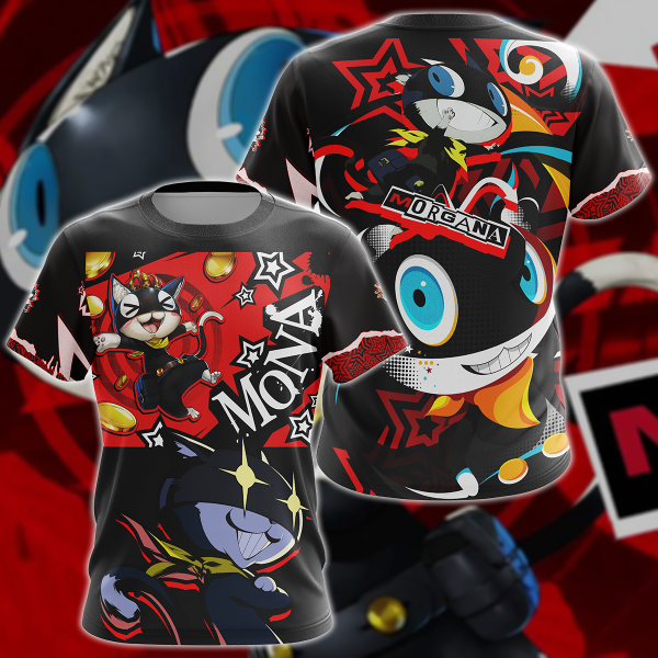 Persona 5 Strikers Morgana Video Game 3D All Over Print T-shirt Tank Top Zip Hoodie Pullover Hoodie Hawaiian Shirt Beach Shorts Jogger T-shirt S