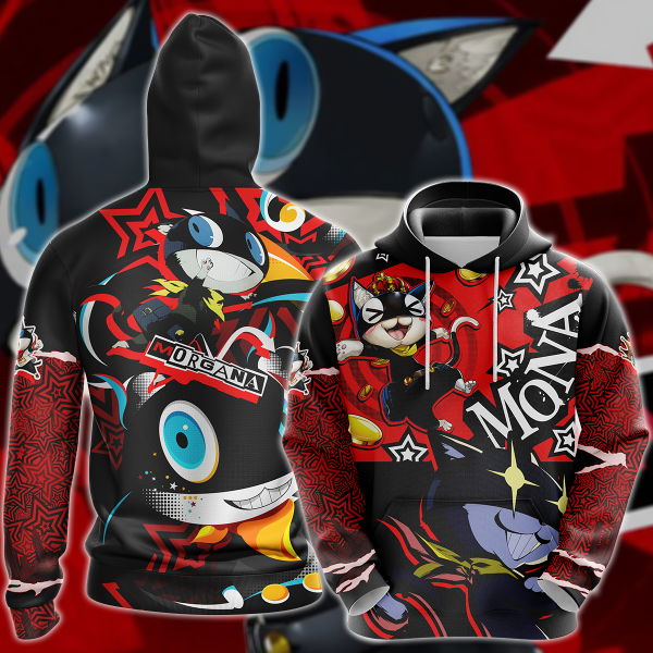 Persona 5 Strikers Morgana Video Game 3D All Over Print T-shirt Tank Top Zip Hoodie Pullover Hoodie Hawaiian Shirt Beach Shorts Jogger Hoodie S