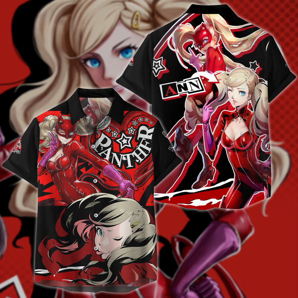 Persona 5 Strikers Ann Takamaki Video Game 3D All Over Print T-shirt Tank Top Zip Hoodie Pullover Hoodie Hawaiian Shirt Beach Shorts Jogger Hawaiian Shirt S