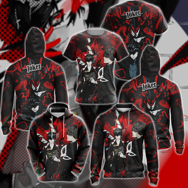 Persona 5 Strikers Joker Video Game 3D All Over Print T-shirt Tank Top Zip Hoodie Pullover Hoodie Hawaiian Shirt Beach Shorts Jogger