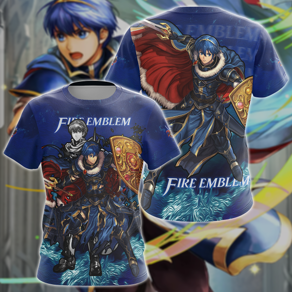 Fire Emblem Marth Video Game 3D All Over Print T-shirt Tank Top Zip Hoodie Pullover Hoodie Hawaiian Shirt Beach Shorts Jogger T-shirt S