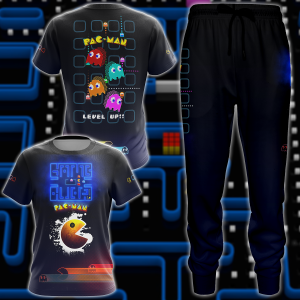 Pac Man Video Game 3D All Over Print T-shirt Tank Top Zip Hoodie Pullover Hoodie Hawaiian Shirt Beach Shorts Jogger   
