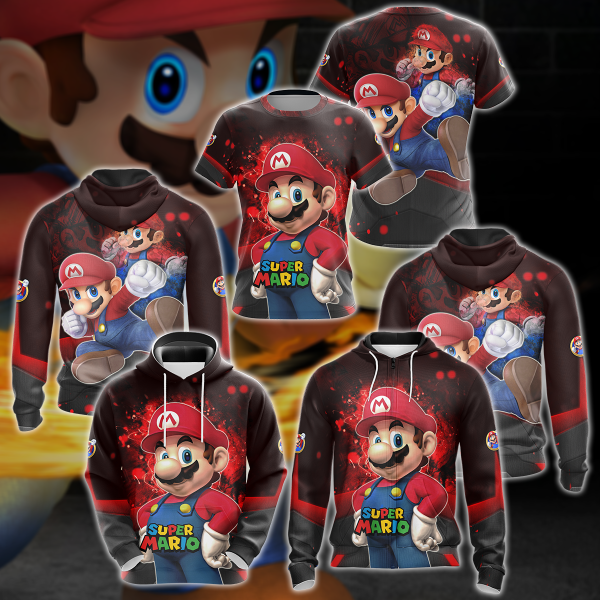 Super Mario Video Game 3D All Over Print T-shirt Tank Top Zip Hoodie Pullover Hoodie Hawaiian Shirt Beach Shorts Jogger