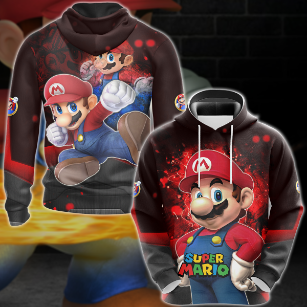 Super Mario Video Game 3D All Over Print T-shirt Tank Top Zip Hoodie Pullover Hoodie Hawaiian Shirt Beach Shorts Jogger Hoodie S