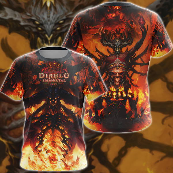 Diablo Immortal Video Game 3D All Over Print T-shirt Tank Top Zip Hoodie Pullover Hoodie Hawaiian Shirt Beach Shorts Jogger T-shirt S