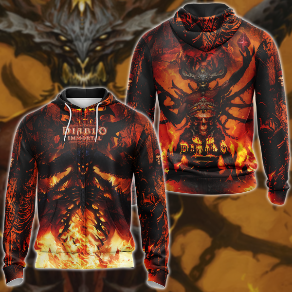 Diablo Immortal Video Game 3D All Over Print T-shirt Tank Top Zip Hoodie Pullover Hoodie Hawaiian Shirt Beach Shorts Jogger Zip Hoodie S