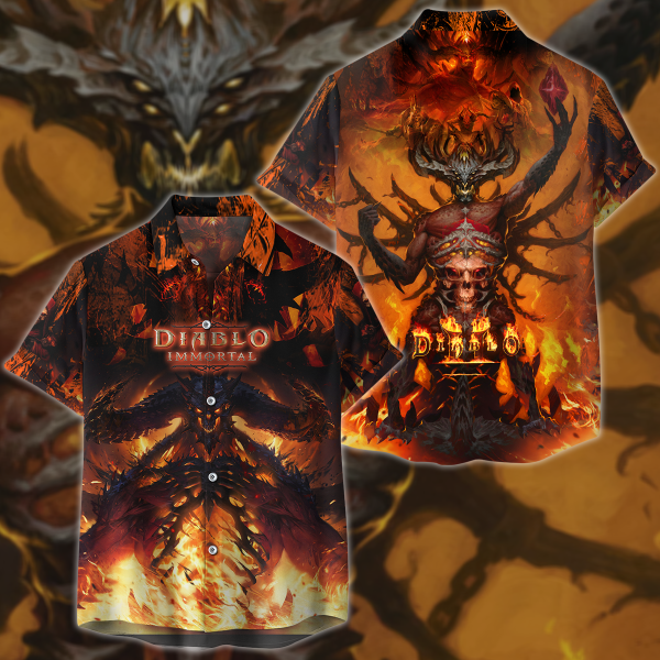 Diablo Immortal Video Game 3D All Over Print T-shirt Tank Top Zip Hoodie Pullover Hoodie Hawaiian Shirt Beach Shorts Jogger Hawaiian Shirt S