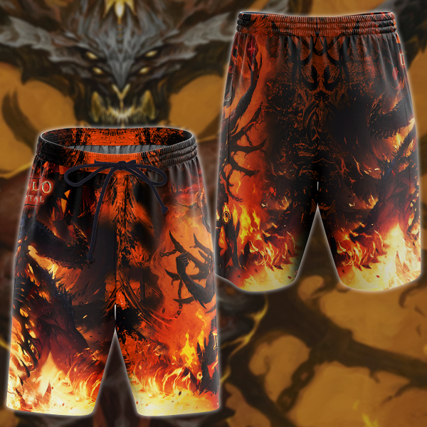 Diablo Immortal Video Game 3D All Over Print T-shirt Tank Top Zip Hoodie Pullover Hoodie Hawaiian Shirt Beach Shorts Jogger Beach Shorts S