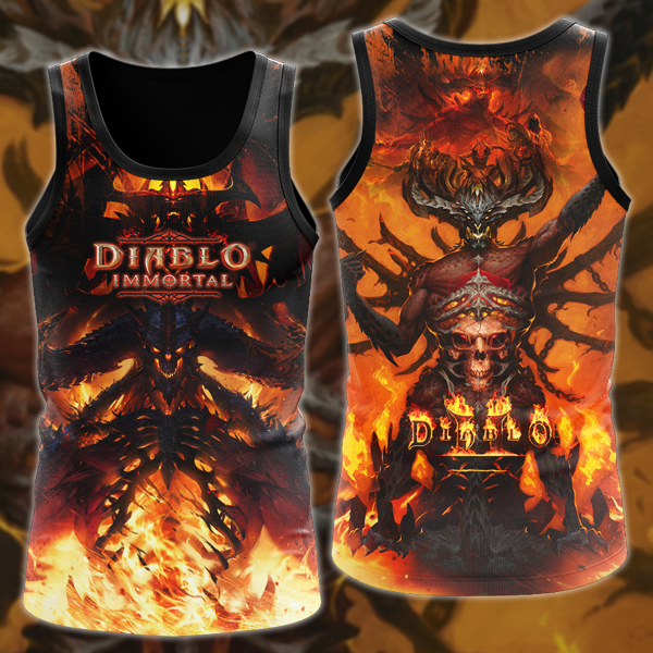 Diablo Immortal Video Game 3D All Over Print T-shirt Tank Top Zip Hoodie Pullover Hoodie Hawaiian Shirt Beach Shorts Jogger Tank Top S