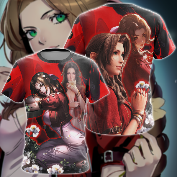 Final Fantasy VII Aerith Gainsborough Video Game 3D All Over Print T-shirt Tank Top Zip Hoodie Pullover Hoodie Hawaiian Shirt Beach Shorts Jogger T-shirt S