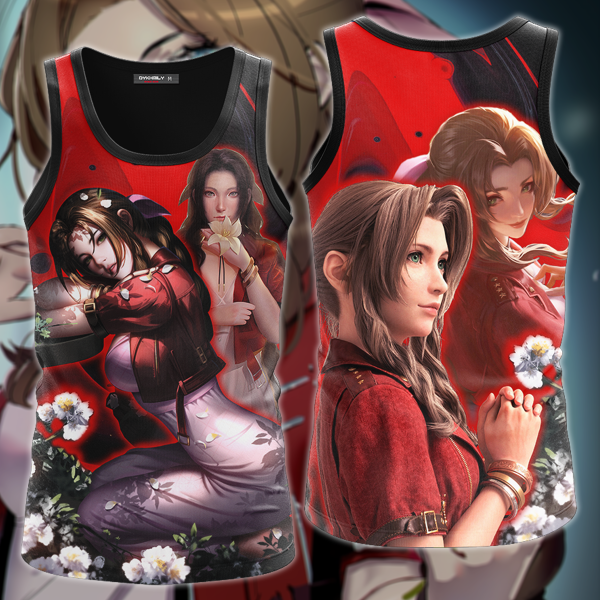 Final Fantasy VII Aerith Gainsborough Video Game 3D All Over Print T-shirt Tank Top Zip Hoodie Pullover Hoodie Hawaiian Shirt Beach Shorts Jogger Tank Top S