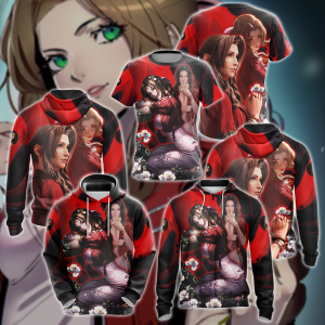 Final Fantasy VII Aerith Gainsborough Video Game 3D All Over Print T-shirt Tank Top Zip Hoodie Pullover Hoodie Hawaiian Shirt Beach Shorts Jogger   