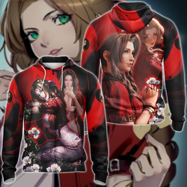 Final Fantasy VII Aerith Gainsborough Video Game 3D All Over Print T-shirt Tank Top Zip Hoodie Pullover Hoodie Hawaiian Shirt Beach Shorts Jogger Zip Hoodie S