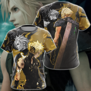 Final Fantasy VII Cloud Strife Video Game 3D All Over Print T-shirt Tank Top Zip Hoodie Pullover Hoodie Hawaiian Shirt Beach Shorts Jogger T-shirt S 