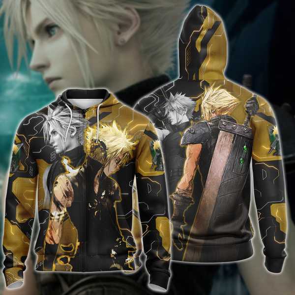 Final Fantasy VII Cloud Strife Video Game 3D All Over Print T-shirt Tank Top Zip Hoodie Pullover Hoodie Hawaiian Shirt Beach Shorts Jogger Zip Hoodie S