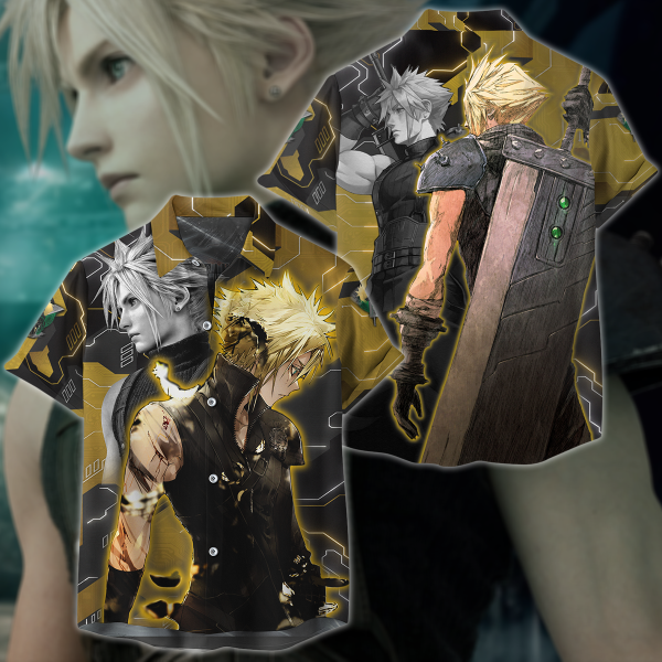 Final Fantasy VII Cloud Strife Video Game 3D All Over Print T-shirt Tank Top Zip Hoodie Pullover Hoodie Hawaiian Shirt Beach Shorts Jogger Hawaiian Shirt S