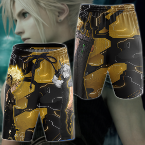 Final Fantasy VII Cloud Strife Video Game 3D All Over Print T-shirt Tank Top Zip Hoodie Pullover Hoodie Hawaiian Shirt Beach Shorts Jogger Beach Shorts S 