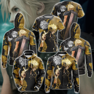 Final Fantasy VII Cloud Strife Video Game 3D All Over Print T-shirt Tank Top Zip Hoodie Pullover Hoodie Hawaiian Shirt Beach Shorts Jogger   