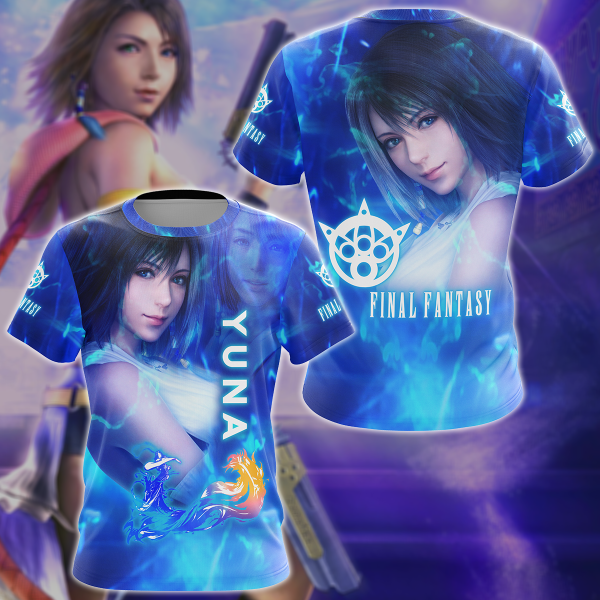 Final Fantasy X Yuna Video Game 3D All Over Print T-shirt Tank Top Zip Hoodie Pullover Hoodie Hawaiian Shirt Beach Shorts Jogger T-shirt S