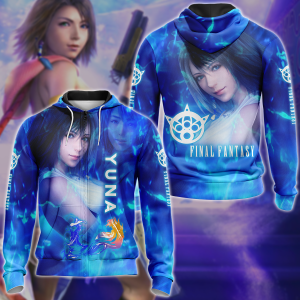 Final Fantasy X Yuna Video Game 3D All Over Print T-shirt Tank Top Zip Hoodie Pullover Hoodie Hawaiian Shirt Beach Shorts Jogger Zip Hoodie S