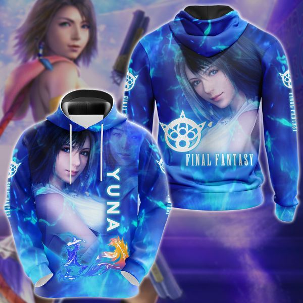 Final Fantasy X Yuna Video Game 3D All Over Print T-shirt Tank Top Zip Hoodie Pullover Hoodie Hawaiian Shirt Beach Shorts Jogger Hoodie S