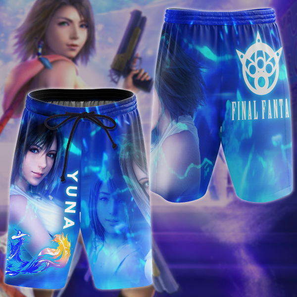 Final Fantasy X Yuna Video Game 3D All Over Print T-shirt Tank Top Zip Hoodie Pullover Hoodie Hawaiian Shirt Beach Shorts Jogger Beach Shorts S