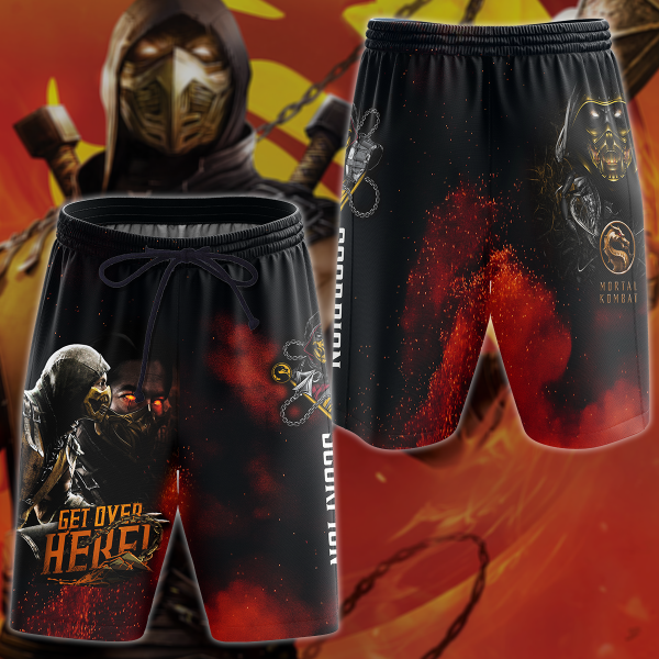 Mortal Kombat: Scorpion 3D All Over Print T-shirt Tank Top Zip Hoodie Pullover Hoodie Hawaiian Shirt Beach Shorts Jogger Beach Shorts S