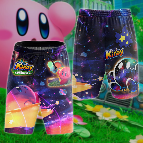 Kirby and the Forgotten Land 3D All Over Print T-shirt Tank Top Zip Hoodie Pullover Hoodie Hawaiian Shirt Beach Shorts Jogger Beach Shorts S