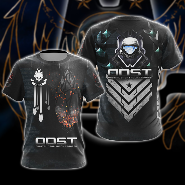 Halo ODST All Over Print T-shirt Tank Top Zip Hoodie Pullover Hoodie Hawaiian Shirt T-shirt S