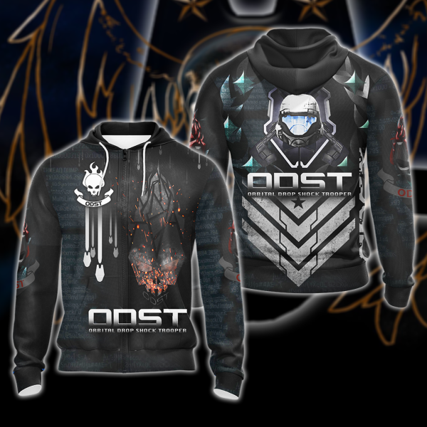 Halo ODST All Over Print T-shirt Tank Top Zip Hoodie Pullover Hoodie Hawaiian Shirt Zip Hoodie S