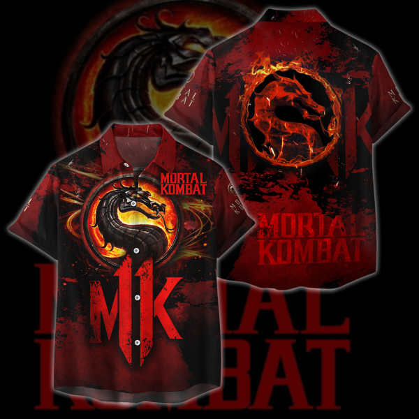 Mortal Kombat All Over Print T-shirt Tank Top Zip Hoodie Pullover Hoodie Hawaiian Shirt Hawaiian Shirt S