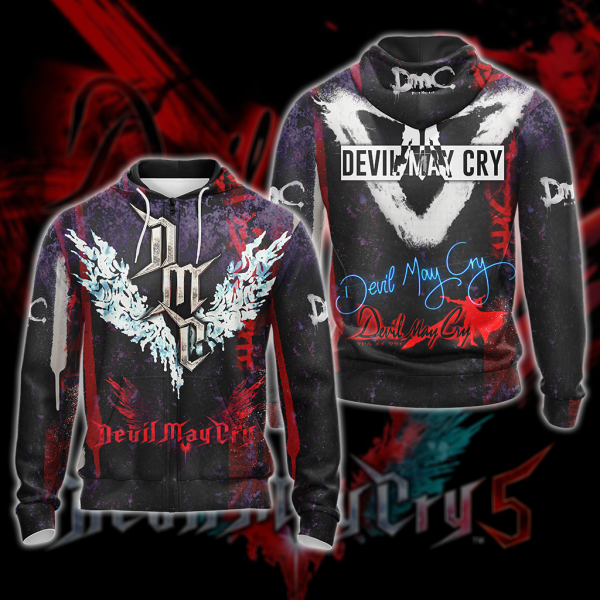 Devil May Cry All Over Print T-shirt Tank Top Zip Hoodie Pullover Hoodie Hawaiian Shirt Zip Hoodie S