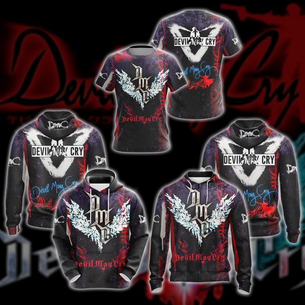 Devil May Cry All Over Print T-shirt Tank Top Zip Hoodie Pullover Hoodie Hawaiian Shirt