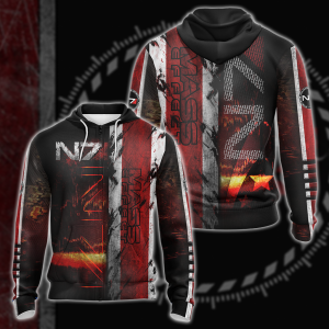 Mass Effect All Over Print T-shirt Tank Top Zip Hoodie Pullover Hoodie Hawaiian Shirt Zip Hoodie S 