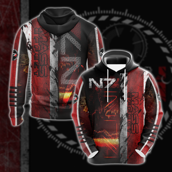 Mass Effect All Over Print T-shirt Tank Top Zip Hoodie Pullover Hoodie Hawaiian Shirt Hoodie S