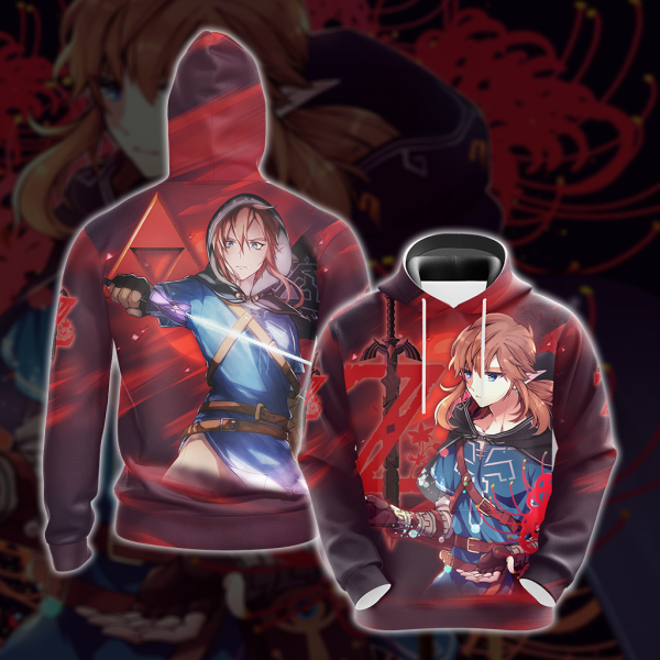 Link The Legend of Zelda All Over Print T-shirt Tank Top Zip Hoodie Pullover Hoodie Hoodie S